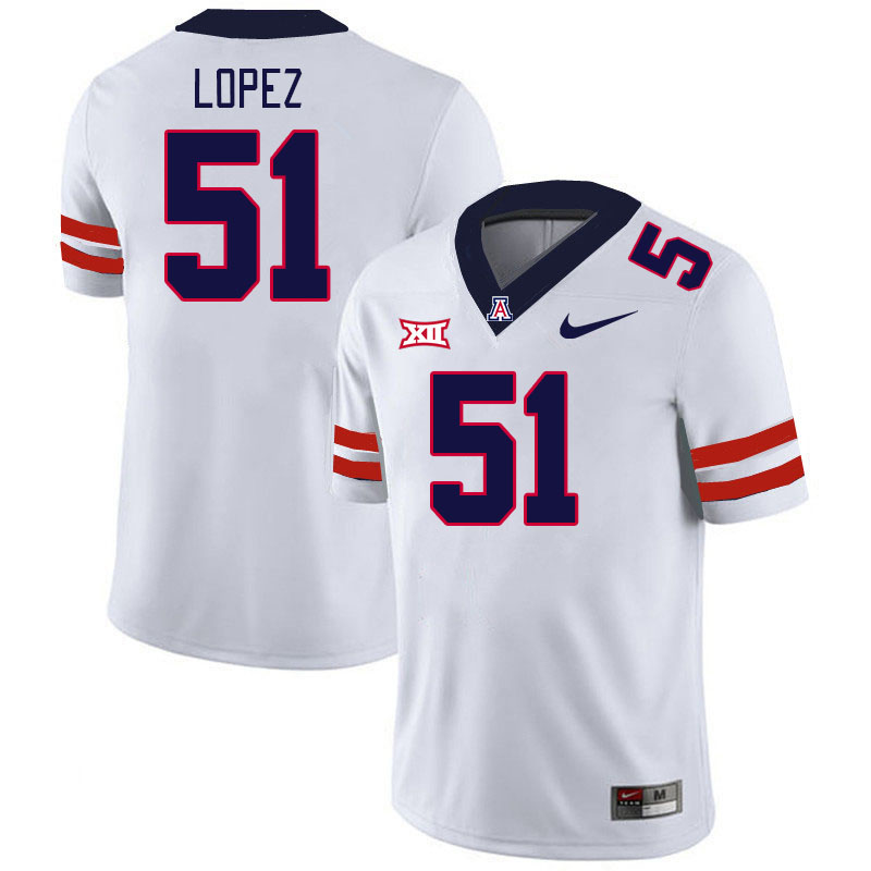 #51 Roy Lopez Arizona Wildcats Jerseys Football Stitched-White